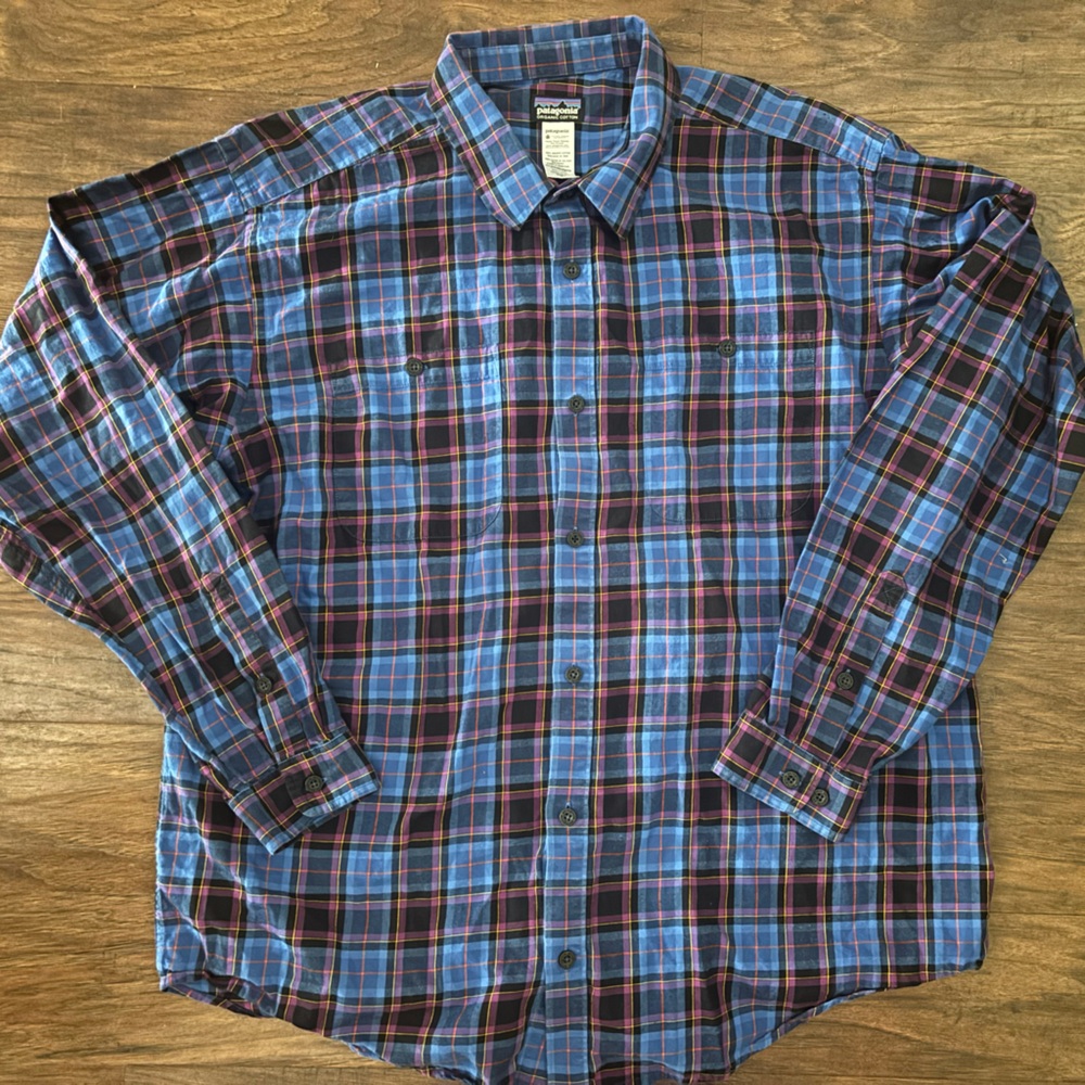 Men's Patagonia Organic Cotton Plaid Long Sleeve Button Down Shirt